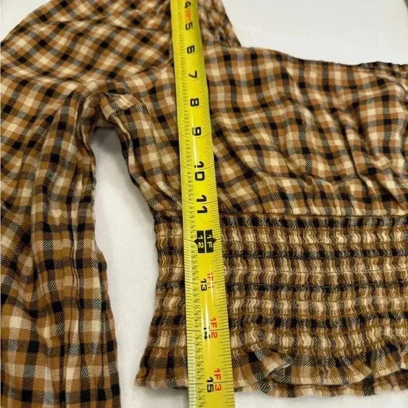 BP Nordstrom plaid long sleeve crop top size small - Picture 6 of 6